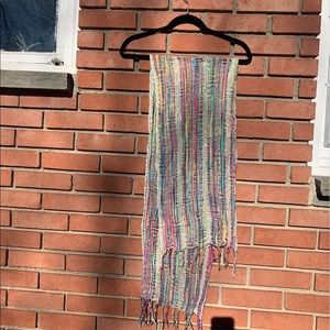 Rainbow scarf with metallic threads